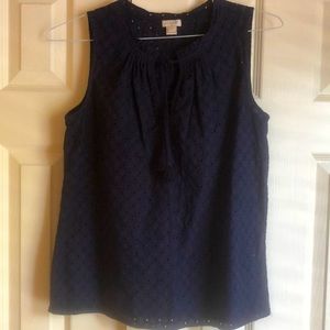 J. Crew Sleeveless Eyelet Top